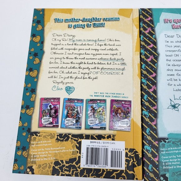 New Lot of 2 Monster High Books 2 Diaries Laguna Blue & Cleo De Nile 1st Edition - Picture 5 of 11
